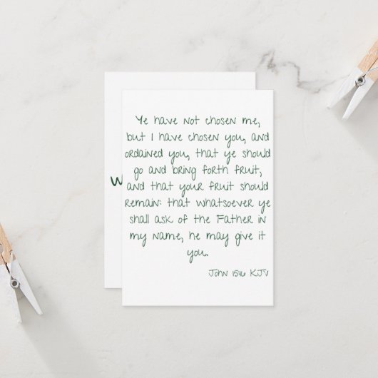 John 15:16 KJV Bible Scripture Grußkarte Karte (Vorderseite/Rückseite Beispiel)