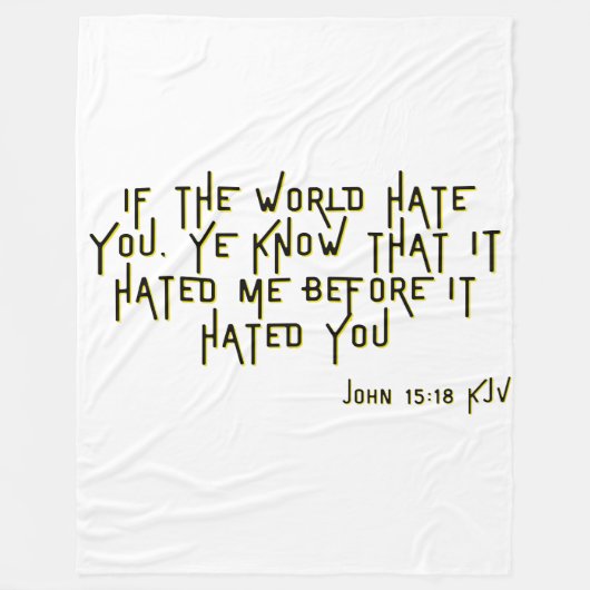 John 15:18 KJV Bible Scripture Verse Fleecedecke (Vorderseite)