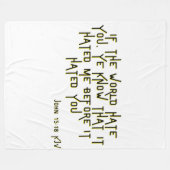 John 15:18 KJV Bible Scripture Verse Fleecedecke (Vorderseite (Horizontal))