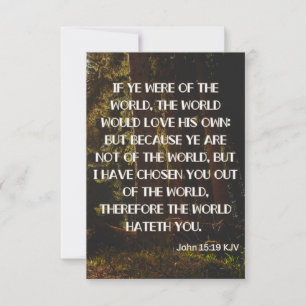 John 15:19 KJV Bible Verse Pic Flat Grußkarte Karte