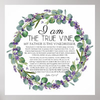 John 15:1-8 Eukalyptus Lavender Floral Scripture