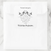 John 15:5 Bible Scripture Verse Buchzeichen Art Quadratischer Aufkleber (Tasche)