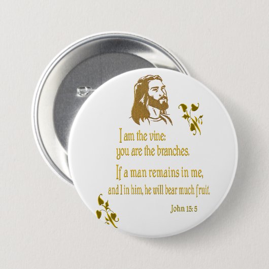 John 15:5 Geschenke Button (Vorne & Hinten)