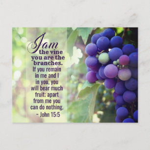 John 15:5 I Am the Vine You are the Zweig Bibel Postkarte