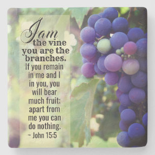 John 15:5 I Am the Vine You are the Zweig Bibel Steinuntersetzer