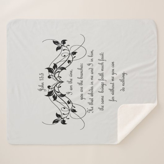 John 15:5 Ich bin das Zitat zur Weinbibel Sherpadecke (Vorderseite (Horizontal))
