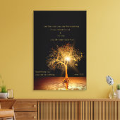 John 15:5 Ich bin der Wein. Goldener Baum. Leinwanddruck (Insitu (Wohnzimmer))