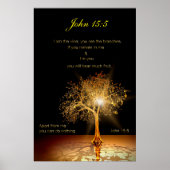John 15:5 Ich bin der Wein. Goldener Baum. Poster (Vorne)