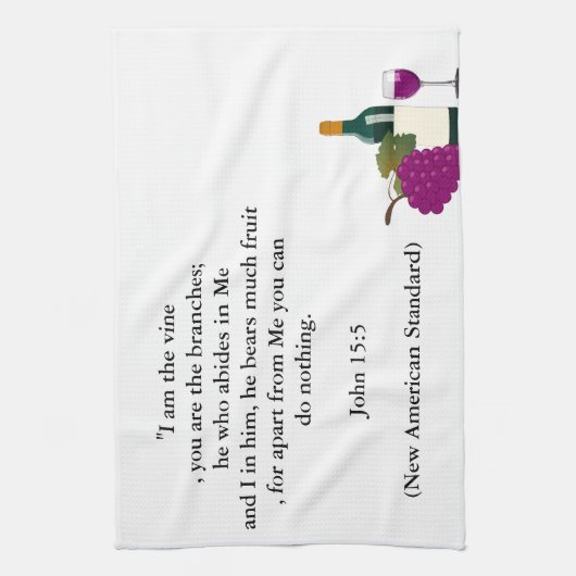 John-15:5 Vers-Geschirrtuch Handtuch (Vertikal)