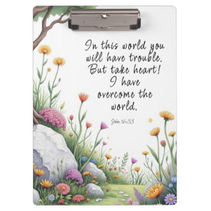 John 16:33 Bibelvers Bild Poster Klemmbrett