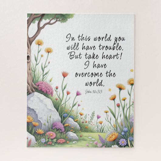 John 16:33 Bibelvers Bild Poster Puzzle (Vertikal)