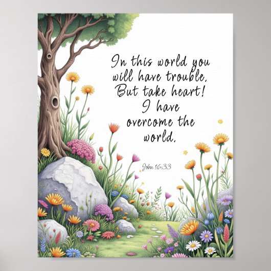 John 16:33 Bible Verse Image Poster (Vorne)