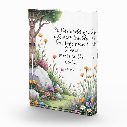 John 16:33 Bible Verse Image Poster Fotoblock (Rechts)