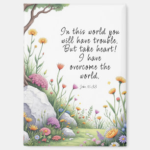 John 16:33 Bible Verse Image Poster Magnet