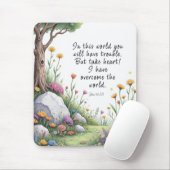 John 16:33 Bible Verse Image Poster Mousepad (Mit Mouse)