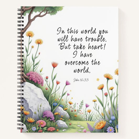 John 16:33 Bible Verse Image Poster Notizblock (Vorderseite)