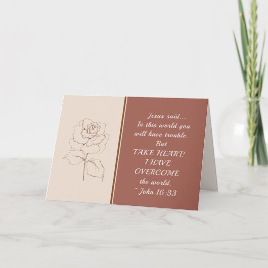 John 16:33 Herzschlag! Ich habe die Welt überwunde Karte (Vorderseite)
