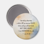 John 16:33 Ich habe die Welt überwunden! Magnet (Vorderseite/Rückseite)