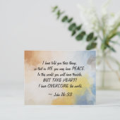 John 16:33 Ich habe die Welt überwunden! Postkarte (Stehend Vorderseite)