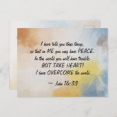 John 16:33 Ich habe die Welt überwunden! Postkarte (Vorne/Hinten)