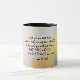John 16:33 Ich habe die Welt überwunden Tasse