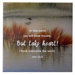 John 16:33 Ich habe Überwindung der Bibel Verse Ch Fliese