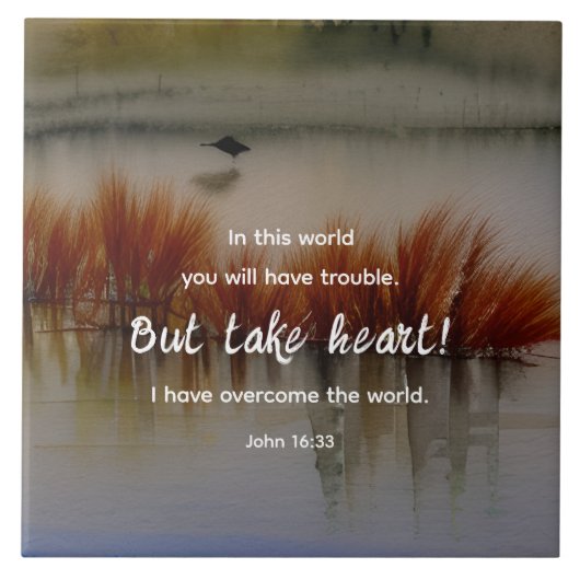 John 16:33 Ich habe Überwindung der Bibel Verse Ch Fliese (Vorderseite)