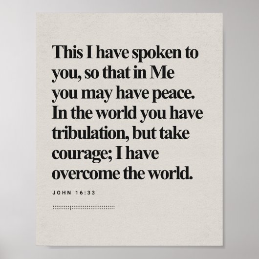 John 16:33 - Jesus Peace and Victory Bible Poster (Vorne)