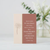 John 16:33 Nimm das Herz! Ich habe die Welt überwu Postkarte (Stehend Vorderseite)