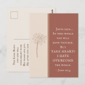 John 16:33 Nimm das Herz! Ich habe die Welt überwu Postkarte (Vorne/Hinten)