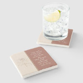 John 16:33 Nimm das Herz! Ich habe die Welt überwu Steinuntersetzer (Seitenansicht)