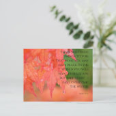 John 16:33 Roter Japanischer Ahorn Raindrop Postca Postkarte (Stehend Vorderseite)