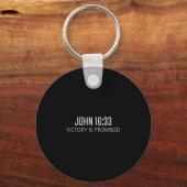 John 16_33 - Sieg ist versprochen Bibel Religiös V Schlüsselanhänger (Vorderseite)