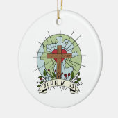 John 16:33 Weihnachten 2024 - Verzierung Keramik Ornament (Links)