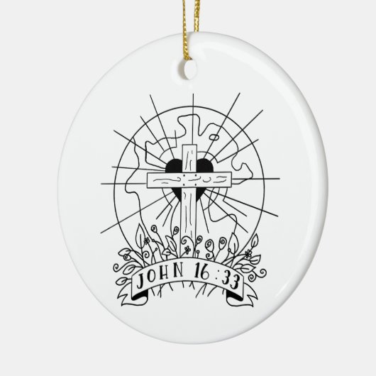 John 16:33 Zierarbeit Keramik Ornament (Links)