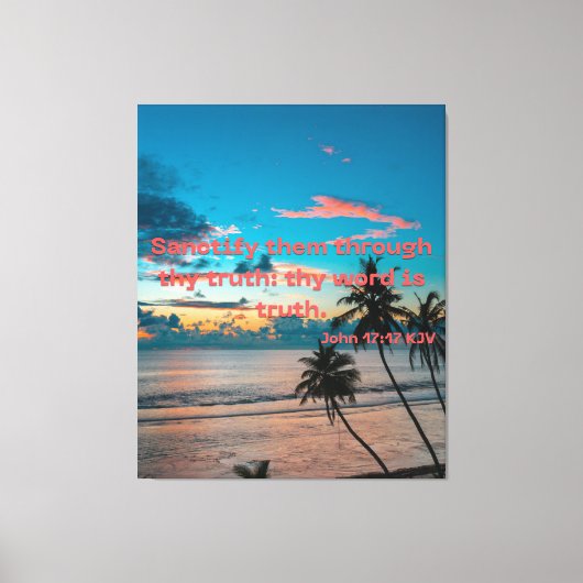 John 17:17 Bible Verse Scripture KJV Leinwand Pic (Vorderseite)