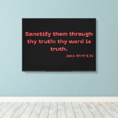 John 17:17 Bible Verse Scripture KJV Wall Art Leinwanddruck (Insitu (Holzboden))