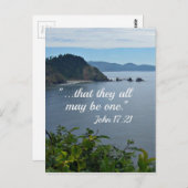 John 17:21 "Dass sie alle eins sein mögen." Postkarte (Vorne/Hinten)