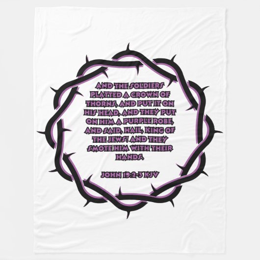 John 19:2-3 KJV Bible Verse Scripture Fleecedecke (Vorderseite)