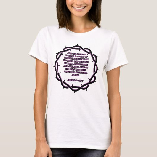 John 19:2-3 KJV Bible Verse Scripture Weibchen T-Shirt (Vorderseite)