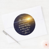 John 1:14 Das Wort wurde Fleisch, Bibelverse Runder Aufkleber (Umschlag)