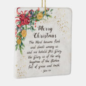 John 1:14 Das Wort wurde Fleisch, Weihnachten Keramikornament (Rechts)