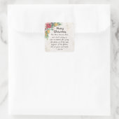 John 1:14 Das Wort wurde Fleisch, Weihnachten Quadratischer Aufkleber (Tasche)