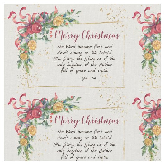 John 1:14 Das Wort wurde Fleisch, Weihnachten Stoff (Nahaufnahme)