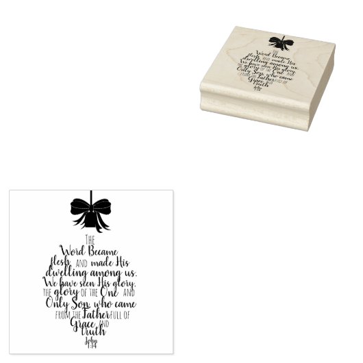 John 1:14 Ornament Shape Typography Gummistempel (Stempel)