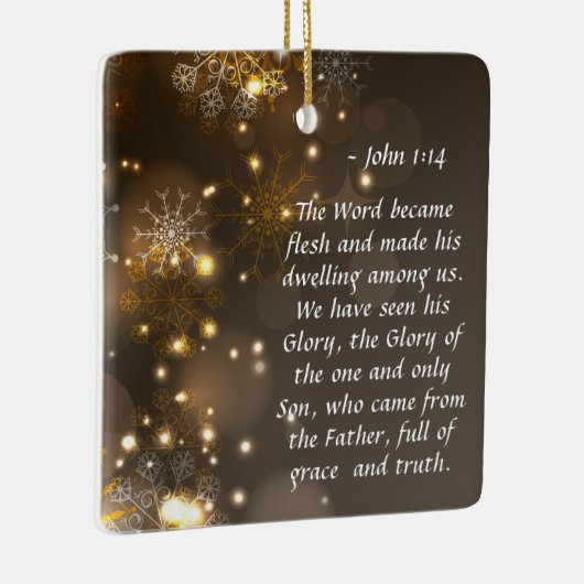John 1:14 The Word Became Flesh Christmas Keramikornament (Rechts)