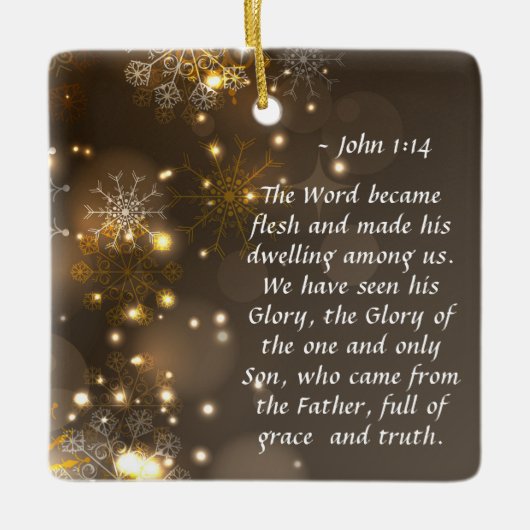 John 1:14 The Word Became Flesh Christmas Keramikornament (Vorderseite)