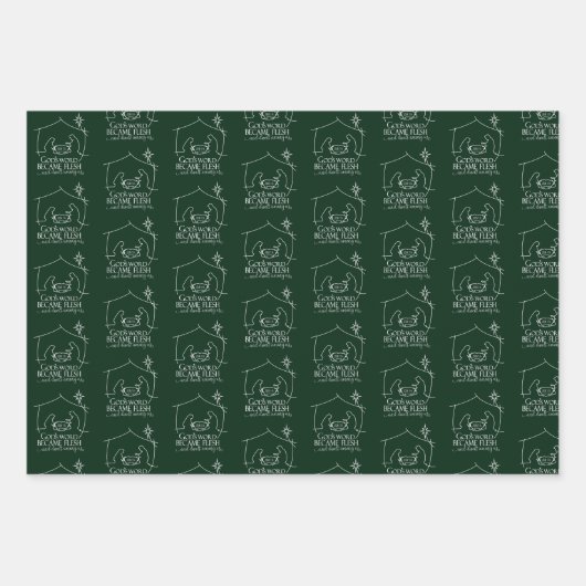 John 1:14 Weihnachtswrapping Paper Sheets Geschenkpapier Set (Vorderseite 2)