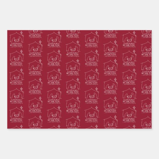John 1:14 Weihnachtswrapping Paper Sheets Geschenkpapier Set (Vorderseite)