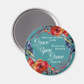 John 1:16 Grace über die Grace-Schrift Magnet (Vorderseite/Rückseite)